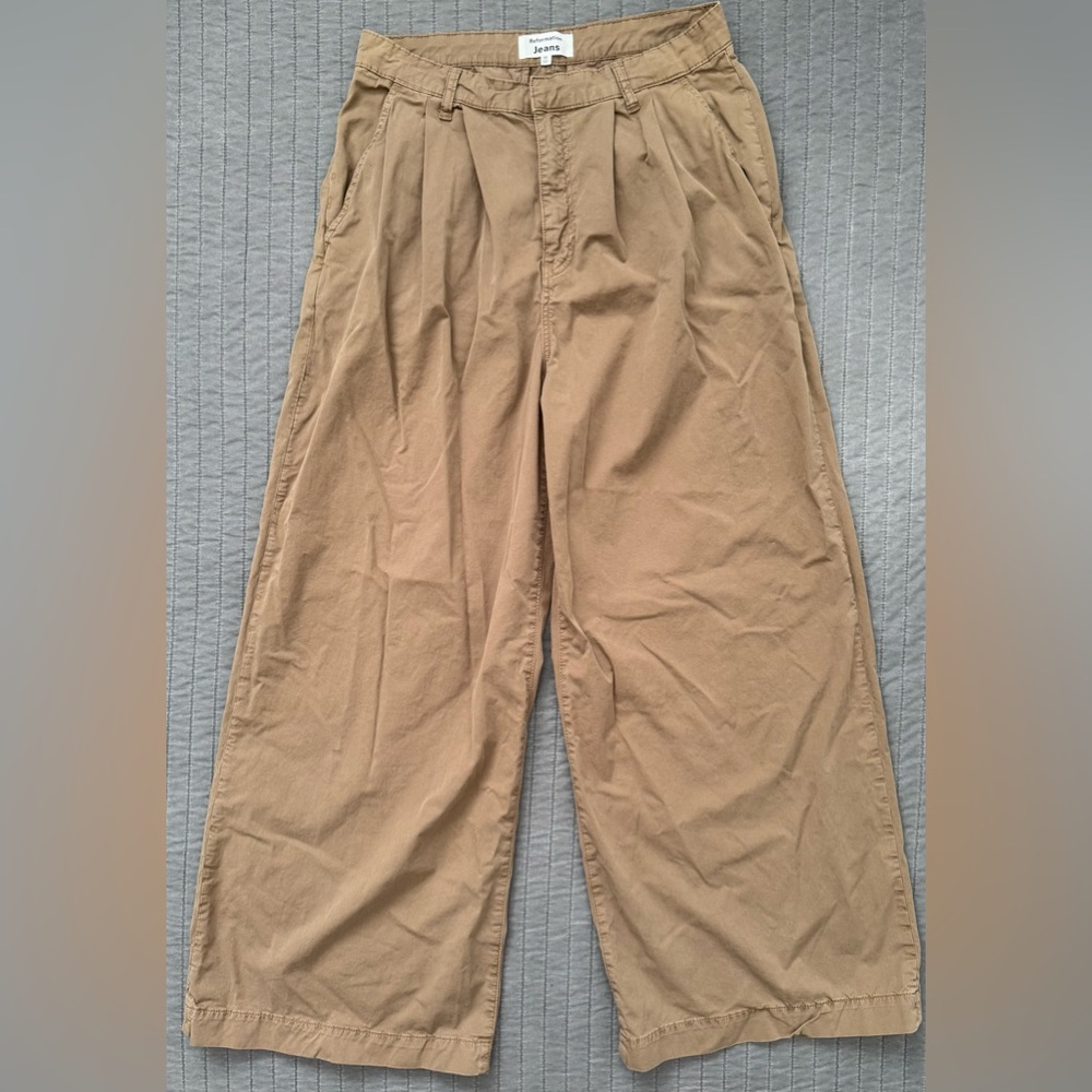 Reformation Jeans Lowe Super Wide Leg Pleated Pants